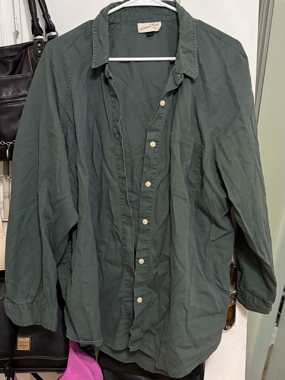 Casual Women’s Button-Front Shirt - Forest Green